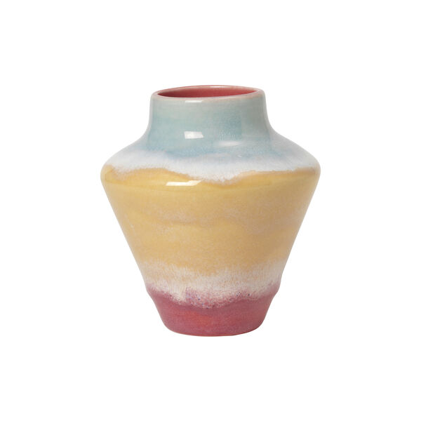 Poppery-Vase, pink/mintgr&uuml;n/gelb, K&auml;hler