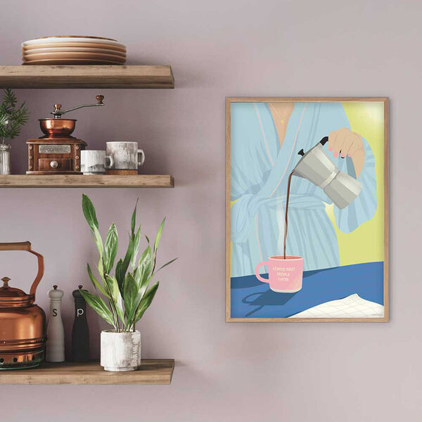 KAFFEE ZUERST, LEUTE SP&Auml;TER Plakat, ViSSEVASSE