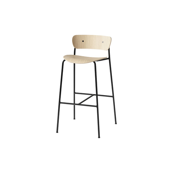 Pavilion AV9 Bar Stool, oak/black, &Tradition