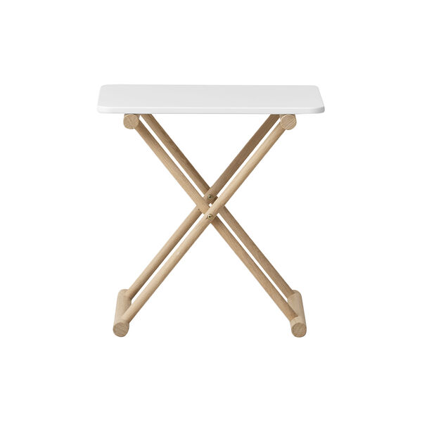 Camp Bed Table High, white/oak, Oliver Furniture
