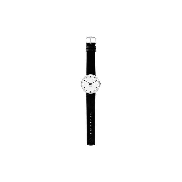 City Hall Wrist Watch, white/steel/black, Arne Jacobsen Watches