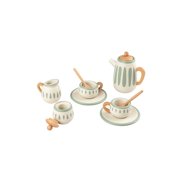 Tea Set, classic white/sage green, Sebra