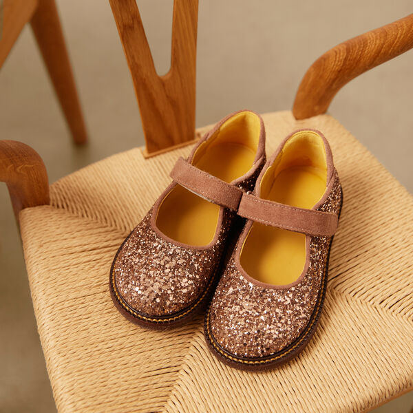 T&uuml;llschuhe in funkelndem Glitzer, Clay Glitter/Clay, ANGULUS