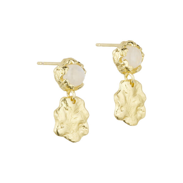 Alina foil earrings w. gemstones, gold plated, Pure by Nat