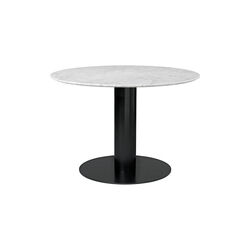GUBI 2.0 Runder Esstisch, wei&szlig;er Carrara-Marmor/schwarz, GUBI