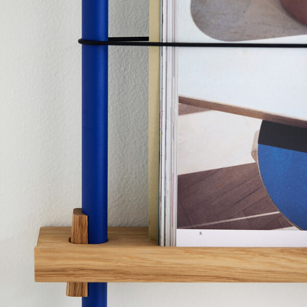 Magazine Shelving Medium, oak/deep blue, MOEBE