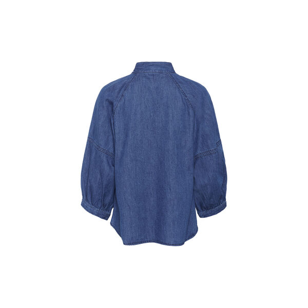 SassiPW Shirt l/s, medium dark blue denim, Part Two