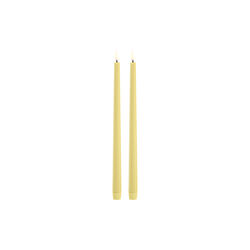 LED Slim Taper Candle 32 cm 2 pcs, wheat yellow, Uyuni Lighting