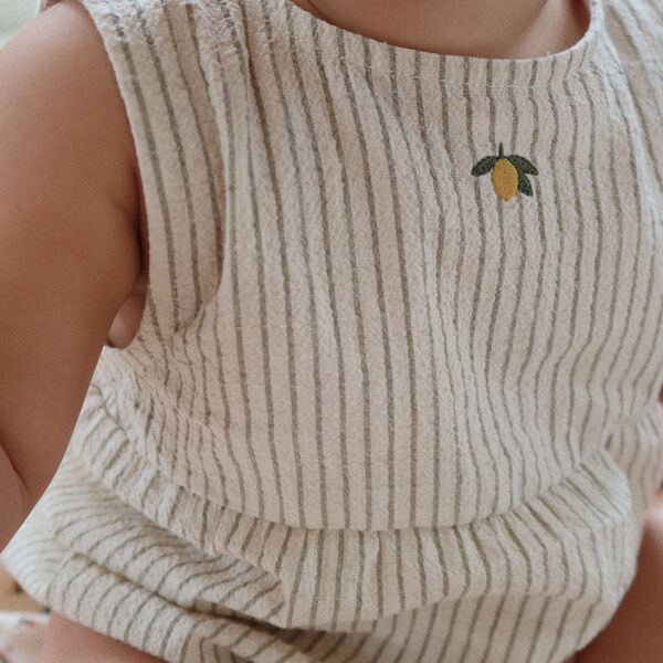 Elliot Strampler, tea stripe, Konges Sløjd