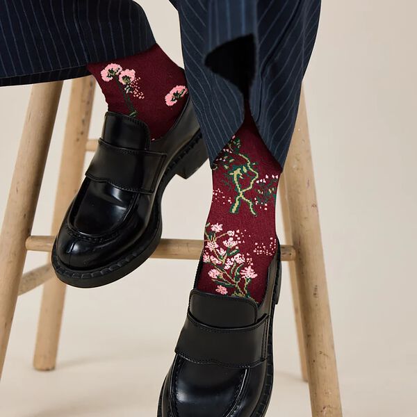 BLOOMS Socks, wine red, Bella Ballou