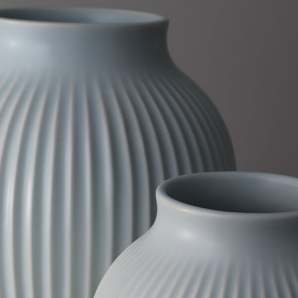 Knabstrup-Vase Ripple, mat ice blue, Knabstrup Keramik