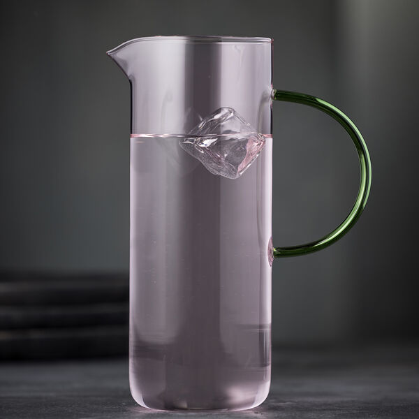 Torino Glass Jug, pink/green, Lyngby Glas