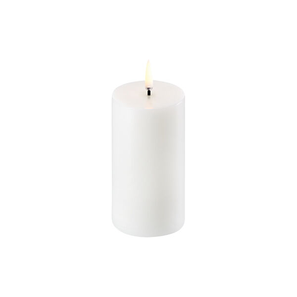 LED Pillar Candle 10 cm, nordic white, Uyuni Lighting