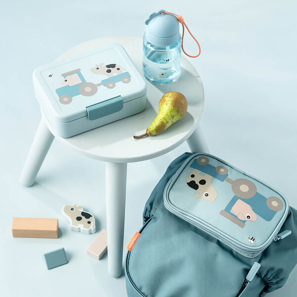 Tiny Farm Brotdose mit Unterteilung, blau, Done by Deer