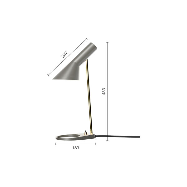 AJ Mini Table Lamp, brass/warm grey, Louis Poulsen