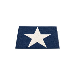 Viggo Plastic Rug, dark blue/vanilla, Pappelina