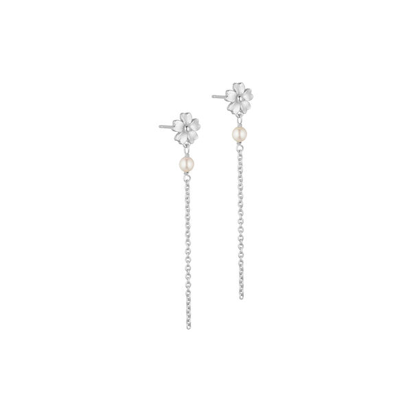 Poppy pearl earrings, silver plated, Pure by Nat