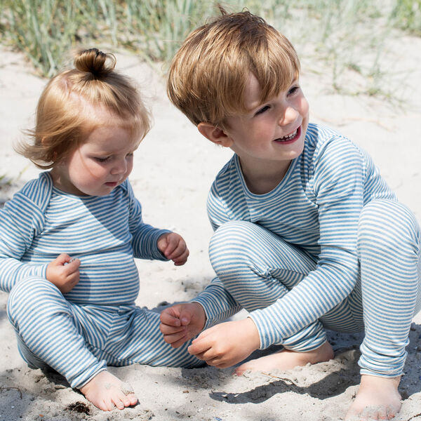 Baby Leggings Stripe, azur/ecru, Serendipity