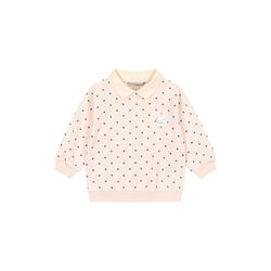 Gepunktetes Langarm-Poloshirt, rosewater dot, Konges Sl&oslash;jd