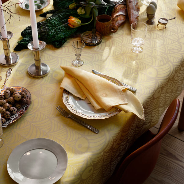 EASTER damask tablecloth, yellow, Georg Jensen Damask