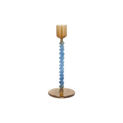 Styles Glas-Kerzenhalter, blau/bernstein, Villa Collection