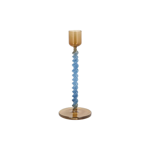 Styles Glas-Kerzenhalter, blau/bernstein, Villa Collection