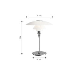 PH 4&frac12;-3&frac12; Glas Tischleuchte, Louis Poulsen