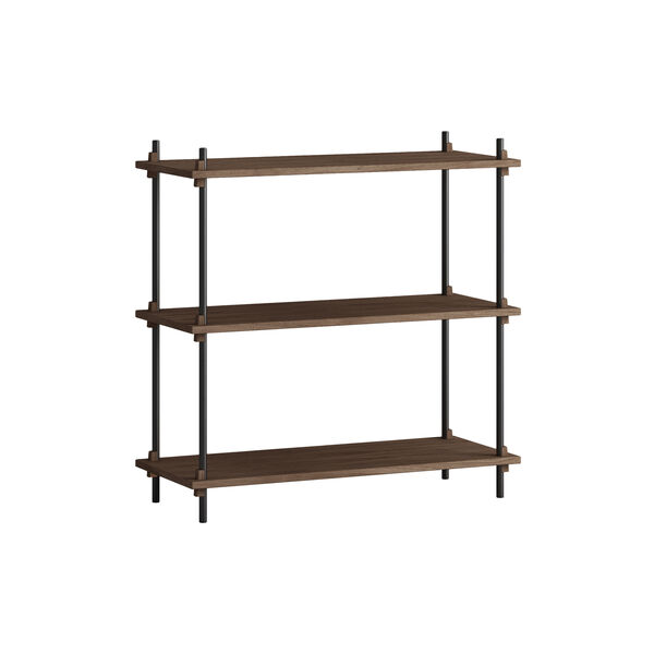 Shelving Classic Standard, smoked oak/black, MOEBE