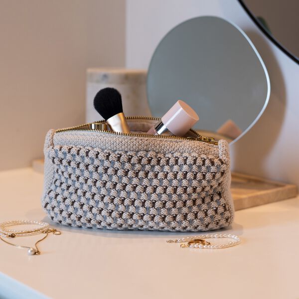 Knitted Clutch Multi, beige-blue-brown Knitted Clutch Multi, beige-blue-brown, By LOHN