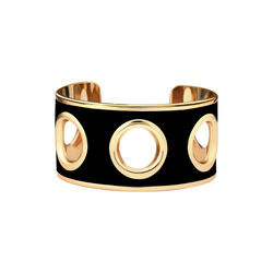 EYELET Bracelet Thick, light gold/black, bangle up