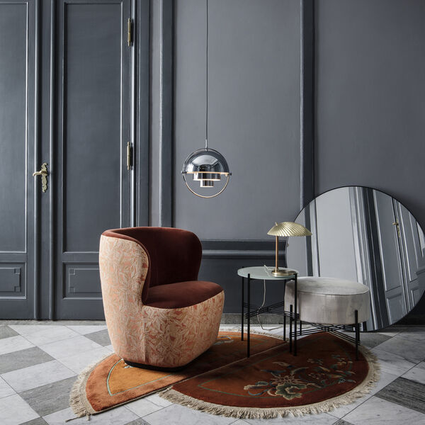 GUBI Wandspiegel rund, schwarzes Messing, GUBI