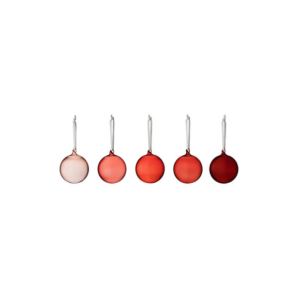 Glass Ball 5 pcs, red, Iittala