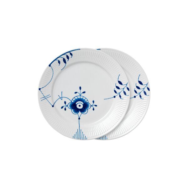 Blau Mega Gerippt Teller &Oslash; 27 cm, 2 Stk., Nr. 6, Royal Copenhagen