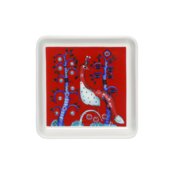 Taika plate square, red, Iittala