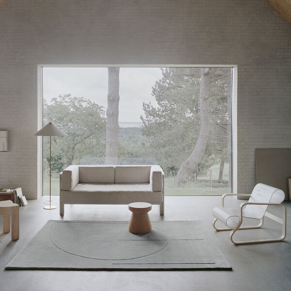 Lineal Poem Rug, moss, Linie Design