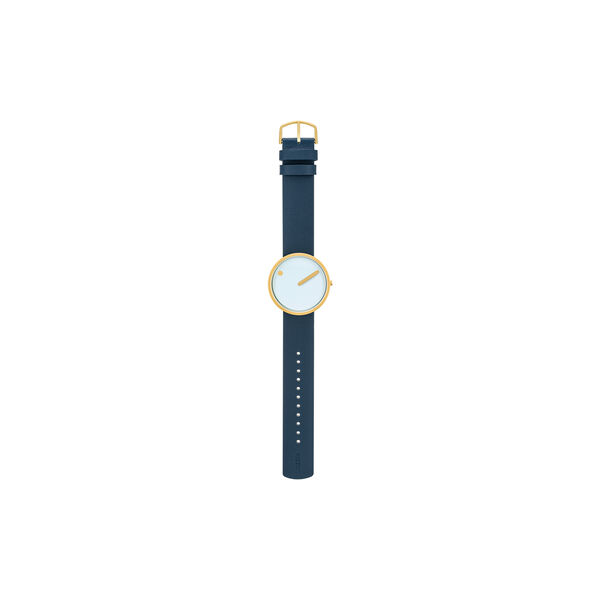 PICTO Wrist Watch, light blue/matt gold/midnight blue, Picto