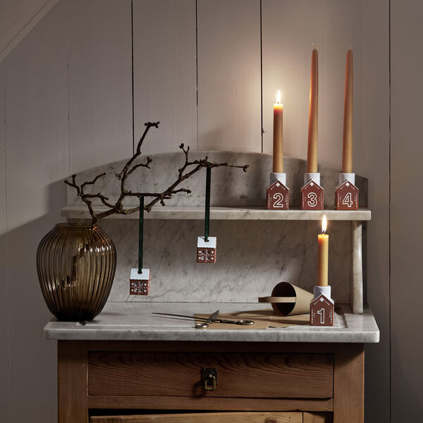 Gingerbread Advent candle holders, K&auml;hler
