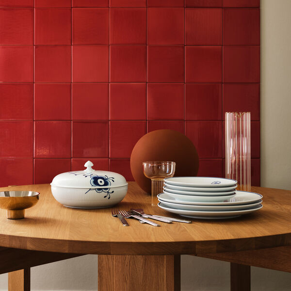 Blaue Mega Riflet Schale mit Deckel 130 cl, Royal Copenhagen