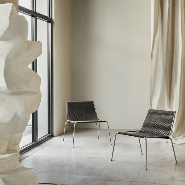 Noel Lounge Chair, steel/dark grey wool, Thorup Copenhagen