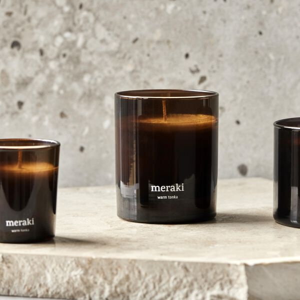Scented Candle, warm tonka, Meraki