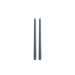LED Slim Taper Candle 32 cm 2 pcs, hazy blue, Uyuni Lighting