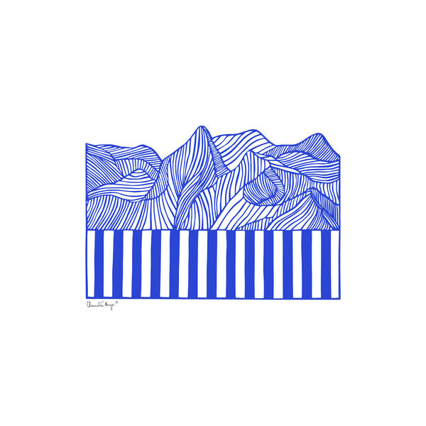 Papercut 04, blue, Pel&eacute;ton