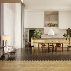 Gravity Tischleuchte, wei&szlig;er Marmor/Leinen, GUBI