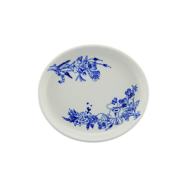 Haru oval plate 16 cm, white/blue, Moomin Arabia