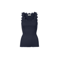 Silk Top w/ Lace , navy, Rosemunde