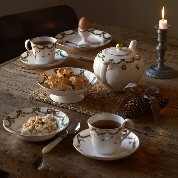 Star Fluted Christmas Schale auf Fu&szlig;, Royal Copenhagen