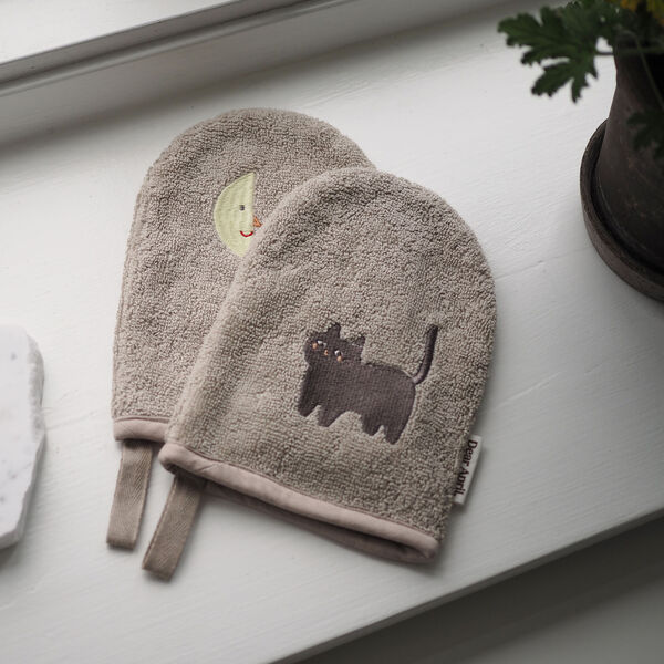 Paw Bath Gloves, moon cat, Dear April