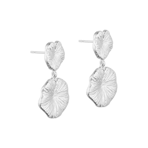 Hannah water lilly post earrings, silver plated, Pure by Nat