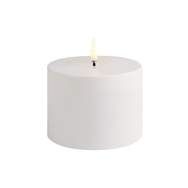 LED Outdoor Pillar Candle 8 cm, white, Uyuni Lighting