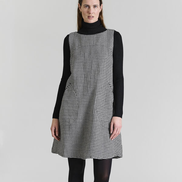 Chesu &auml;rmelloses Kleid, black/ivory pepita, BITTE KAI RAND